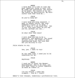 The Hypnotist, a script in progress by Russell Brown